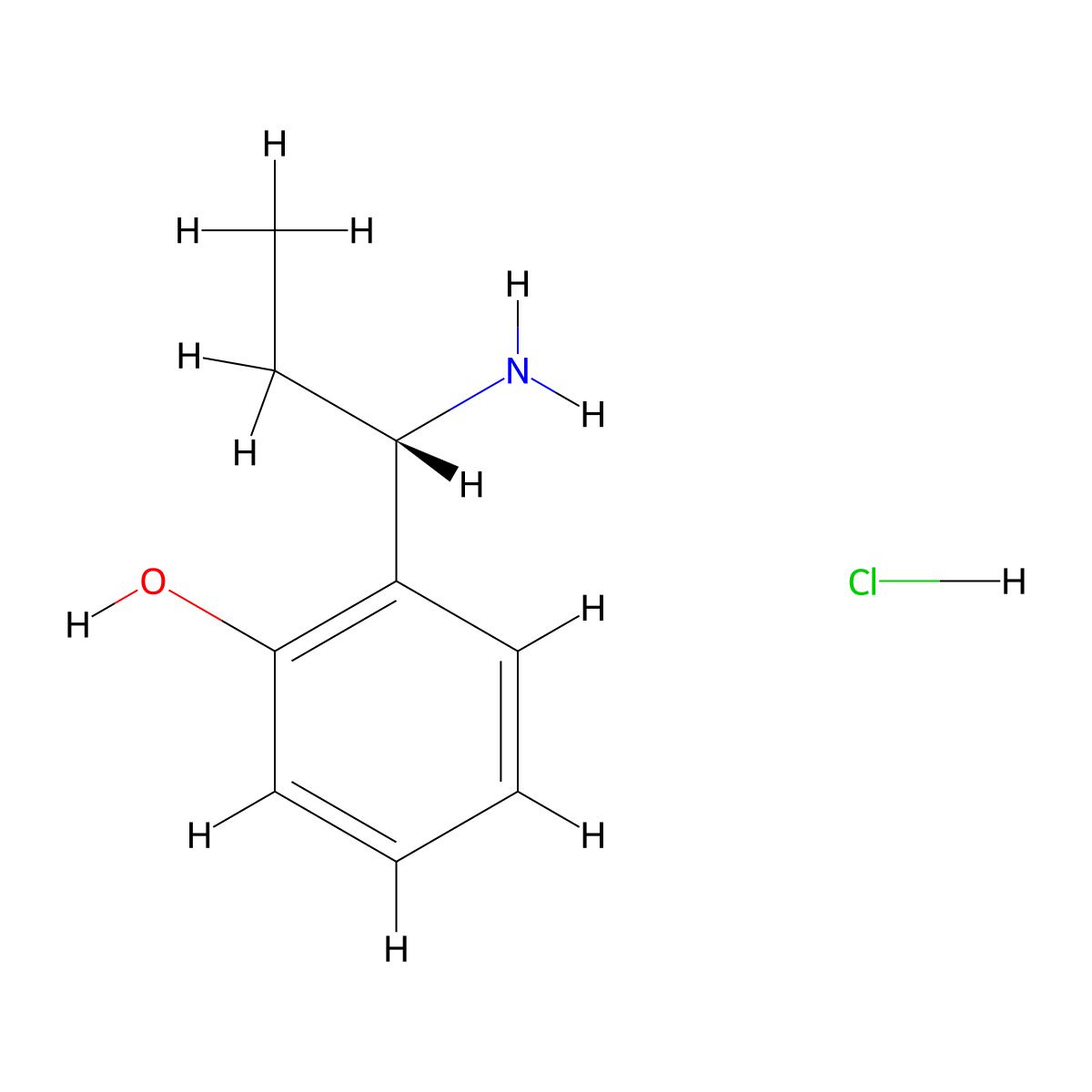 (S)-2-(1-Aminopropyl)phenol hydrochloride molecular structure, CAS 123982-76-3
