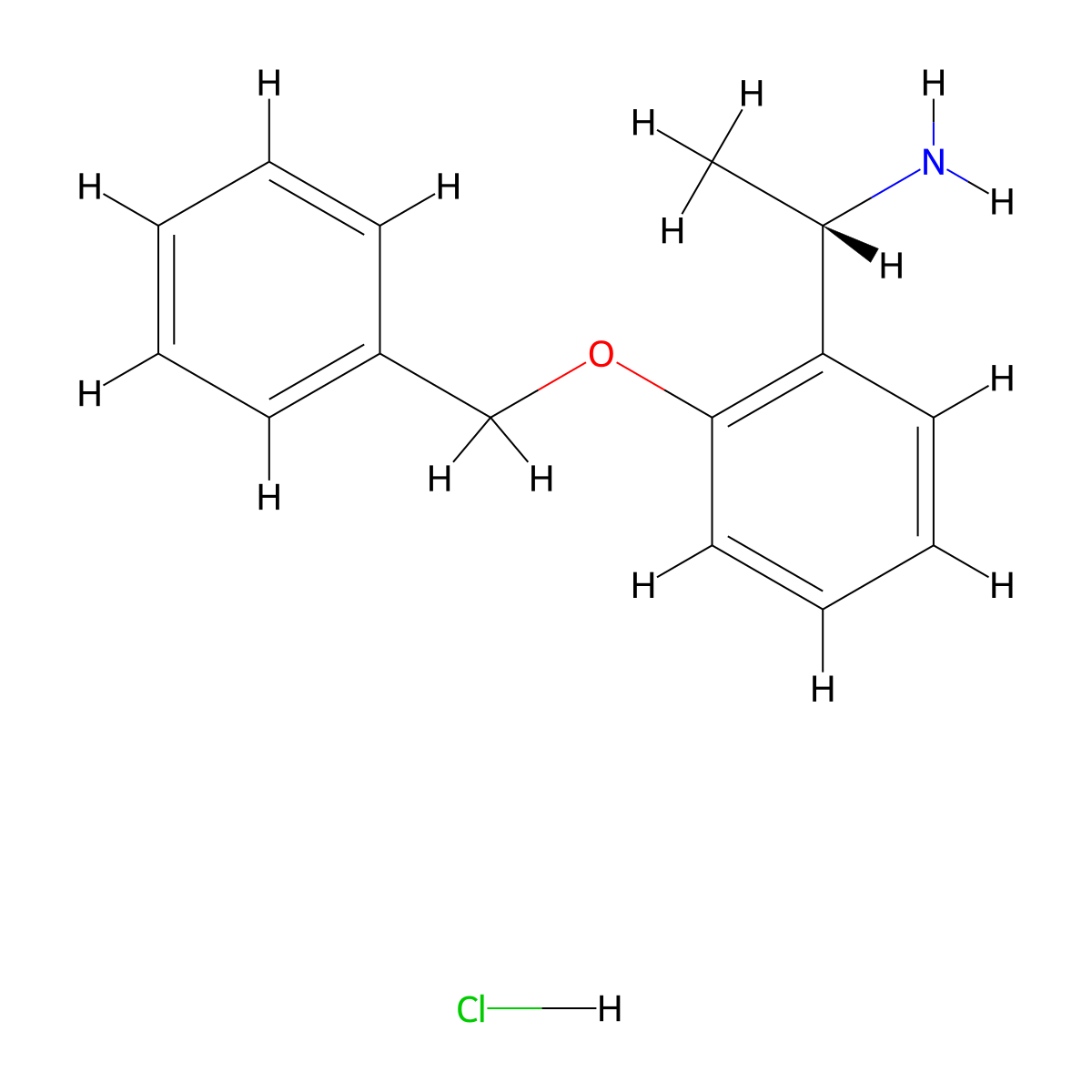 (1S)-1-(2-(benzyloxy)phenyl)ethan-1-amine hydrochloride molecular structure, CAS 123983-03-9
