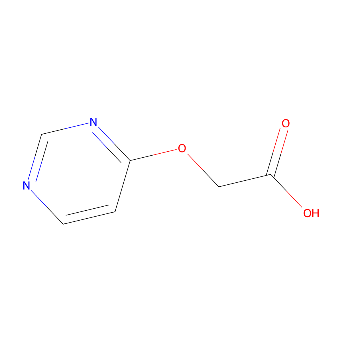2-(Pyrimidin-4-yloxy)acetic acid molecular structure, CAS 1239837-25-2