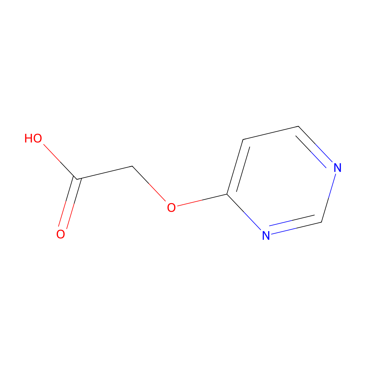 2-(Pyrimidin-4-yloxy)acetic acid molecular structure, CAS 1239837-25-2