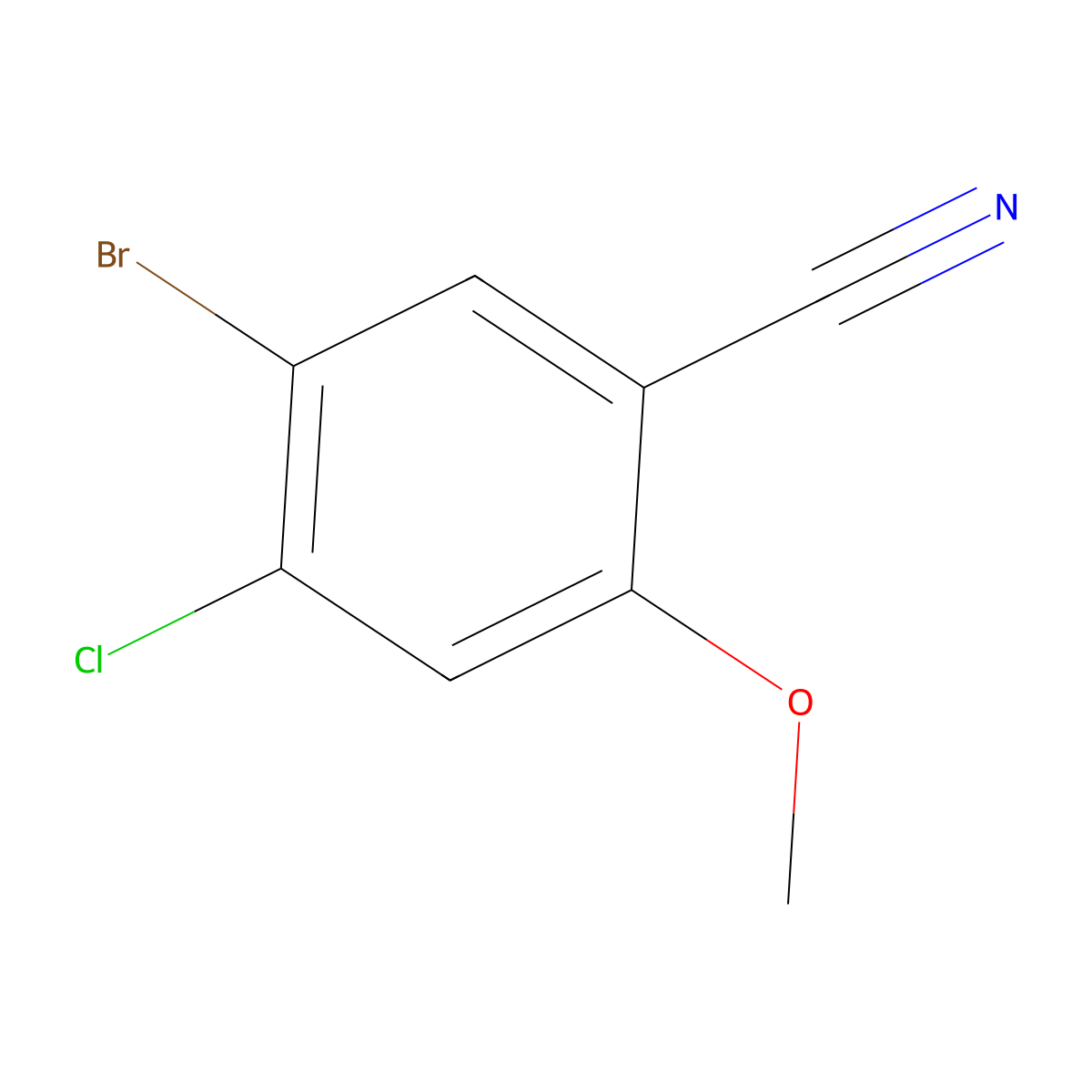 5-Bromo-4-chloro-2-methoxybenzonitrile molecular structure, CAS 1239838-17-5
