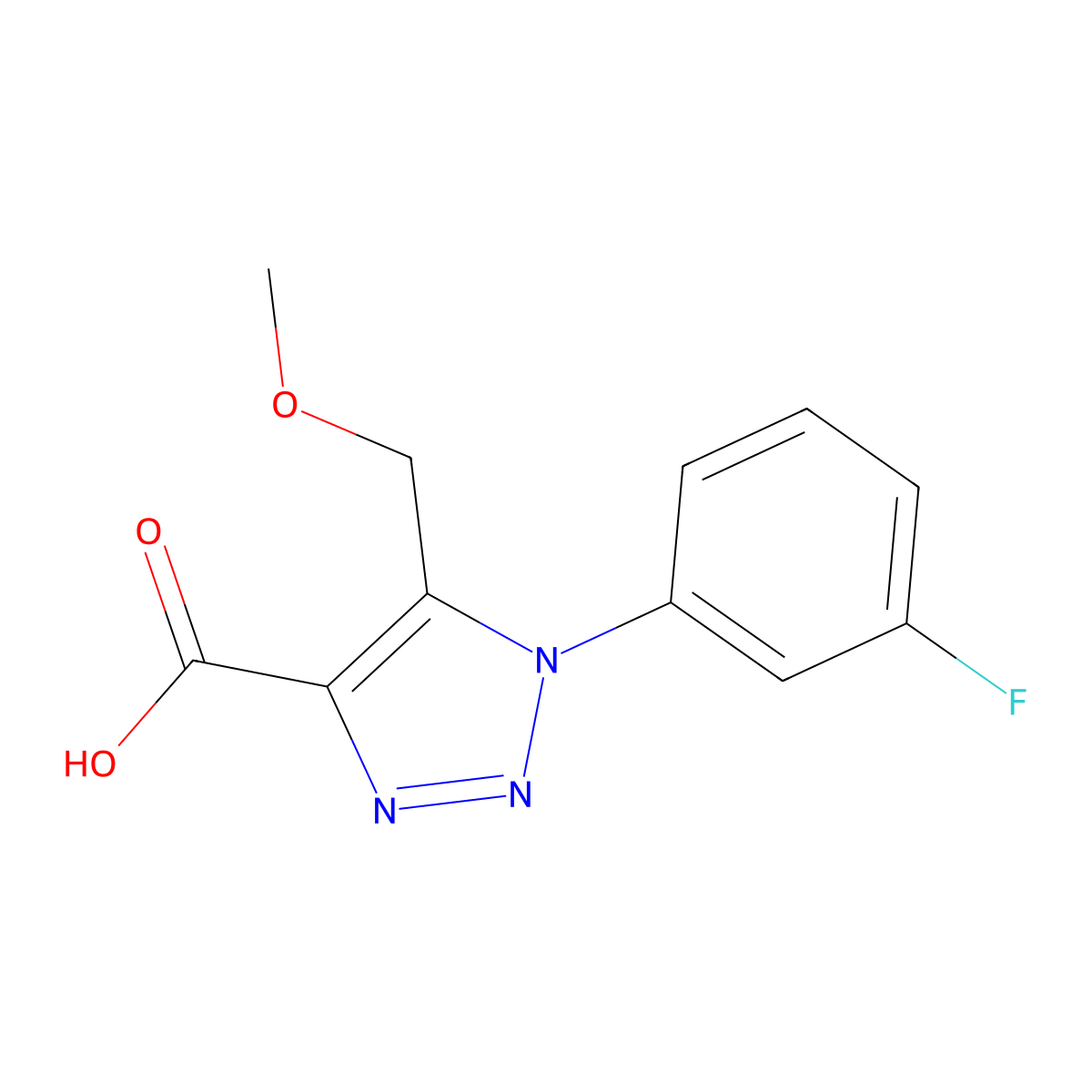 1-(3-fluorophenyl)-5-(methoxymethyl)-1H-1,2,3-triazole-4-carboxylic acid molecular structure, CAS 1239840-58-4
