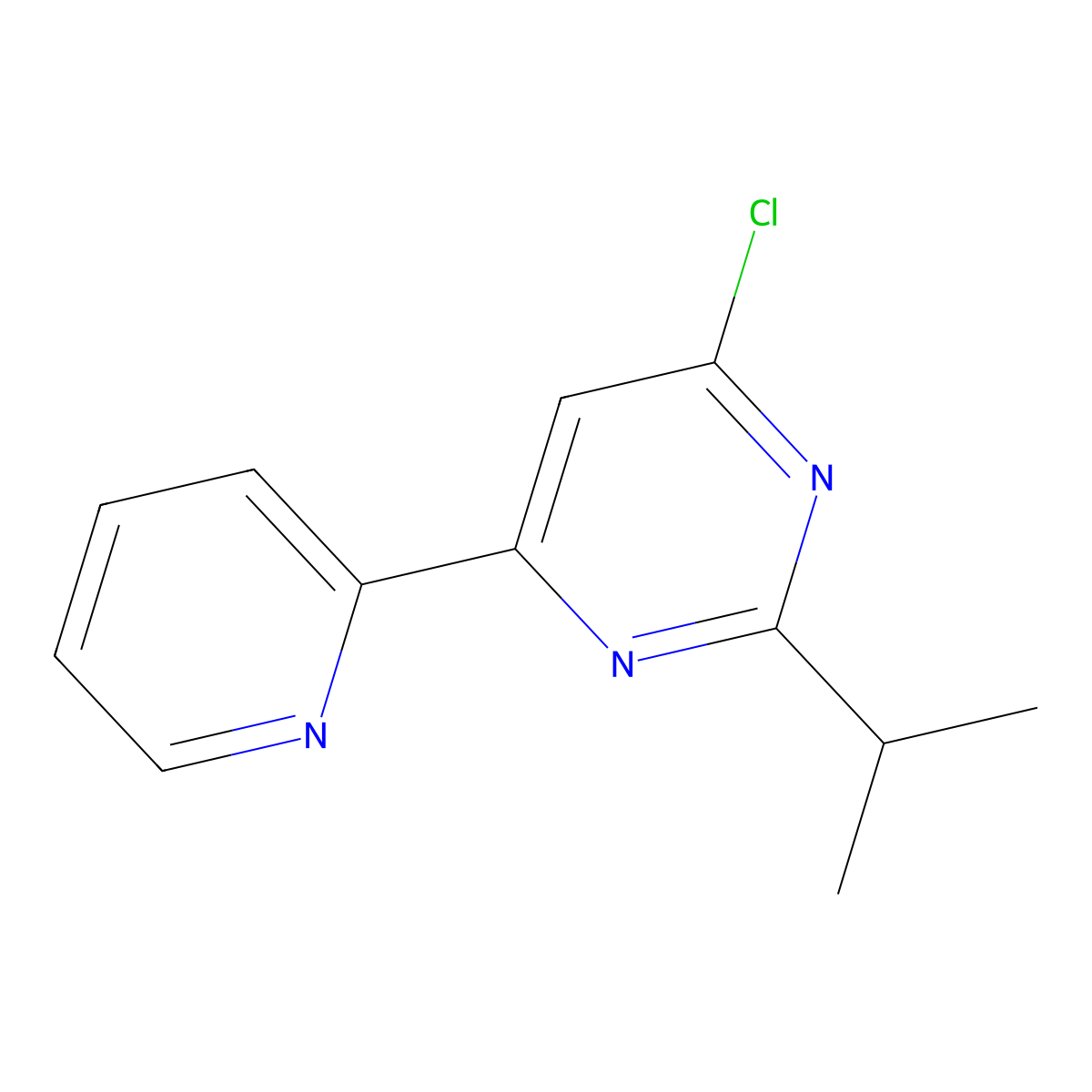 4-Chloro-2-(iso-propyl)-6-(pyridin-2-yl)-pyrimidine molecular structure, CAS 1239841-35-0