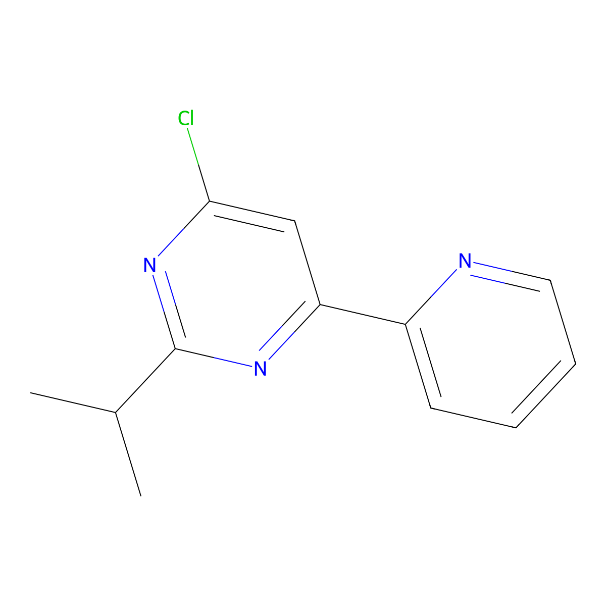 4-Chloro-2-(iso-propyl)-6-(pyridin-2-yl)-pyrimidine molecular structure, CAS 1239841-35-0