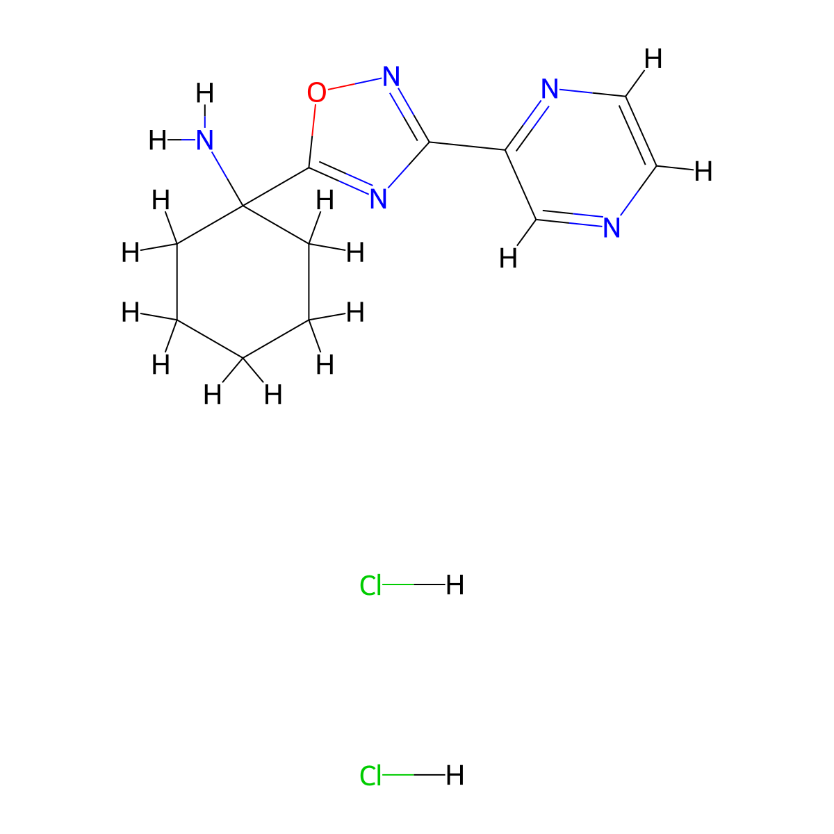 [1-(3-Pyrazin-2-yl-1,2,4-oxadiazol-5-yl)cyclohexyl]amine dihydrochloride molecular structure, CAS 1239842-05-7