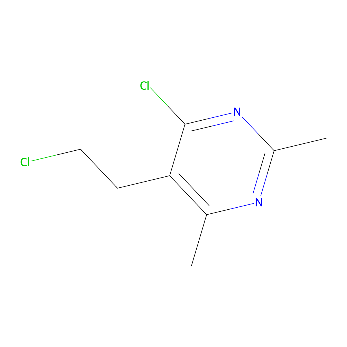 4-Chloro-5-(2-chloroethyl)-2,6-dimethylpyrimidine molecular structure, CAS 1239842-34-2