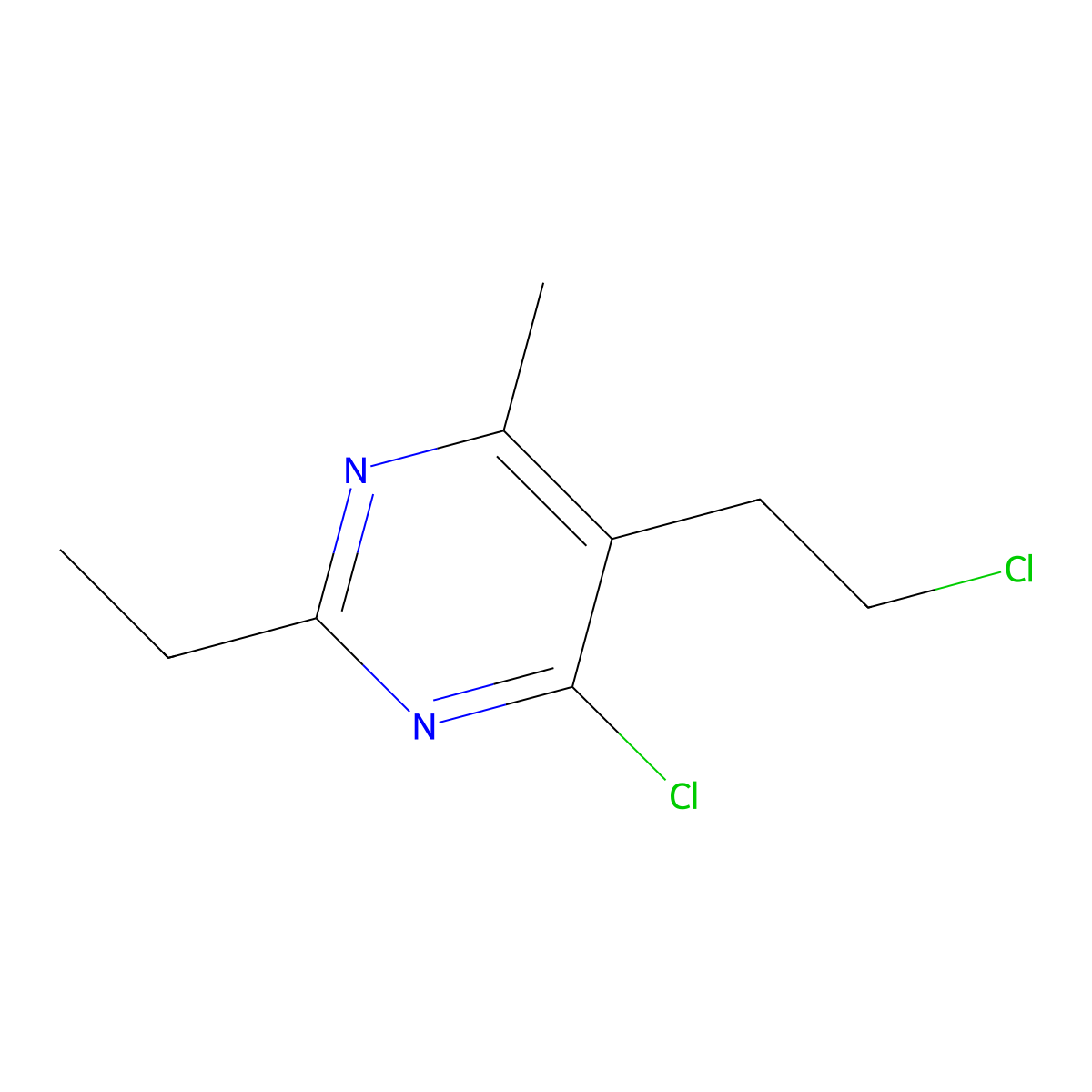 4-Chloro-5-(2-chloroethyl)-2-ethyl-6-methylpyrimidine molecular structure, CAS 1239842-36-4