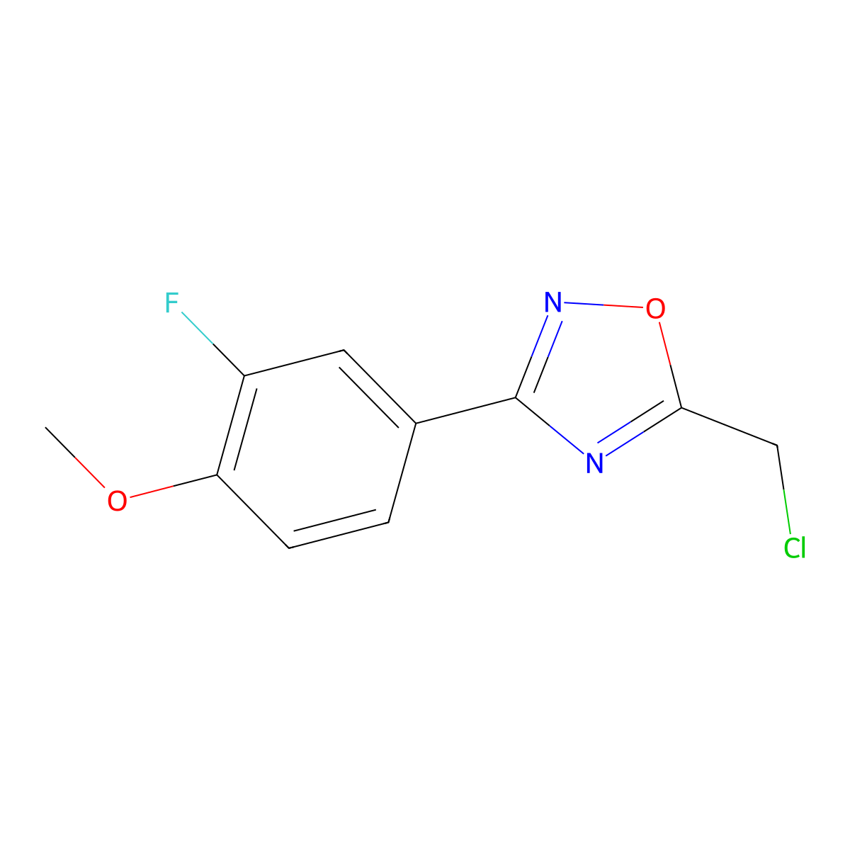 5-(Chloromethyl)-3-(3-fluoro-4-methoxyphenyl)-1,2,4-oxadiazole molecular structure, CAS 1239842-52-4