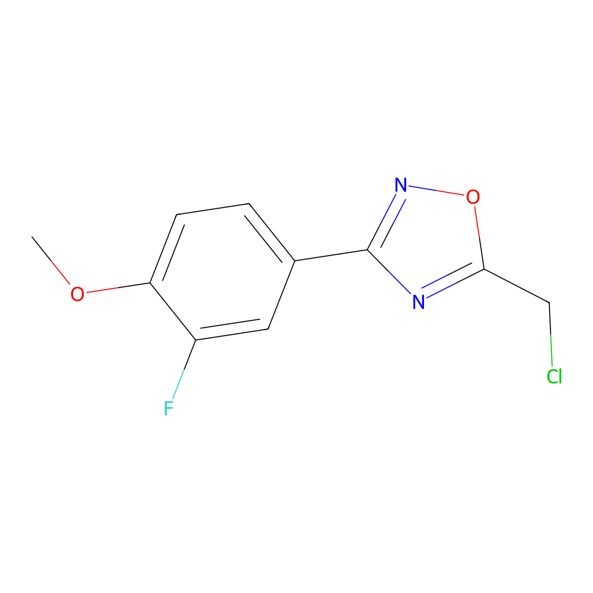 5-(Chloromethyl)-3-(3-fluoro-4-methoxyphenyl)-1,2,4-oxadiazole molecular structure, CAS 1239842-52-4