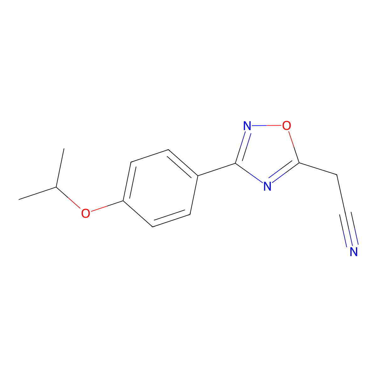 [3-(4-Isopropoxyphenyl)-1,2,4-oxadiazol-5-yl]acetonitrile molecular structure, CAS 1239842-55-7