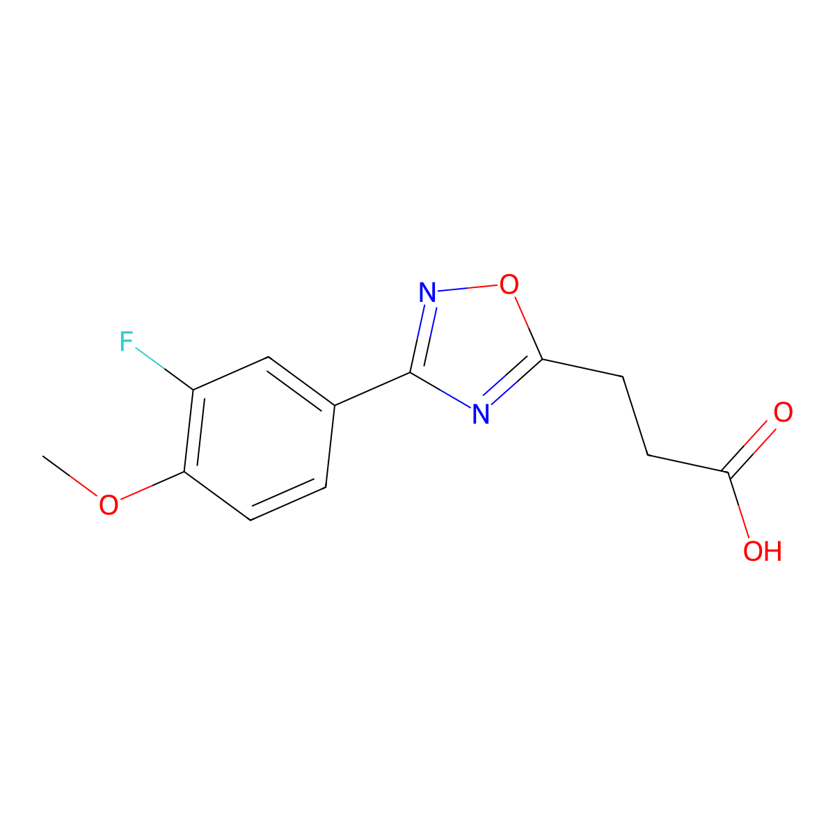 3-[3-(3-Fluoro-4-methoxyphenyl)-1,2,4-oxadiazol-5-yl]propanoic acid molecular structure, CAS 1239843-07-2