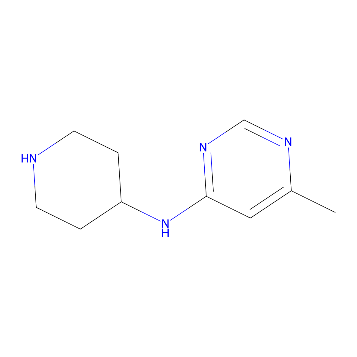 6-methyl-N-(piperidin-4-yl)pyrimidin-4-amine molecular structure, CAS 1239843-12-9
