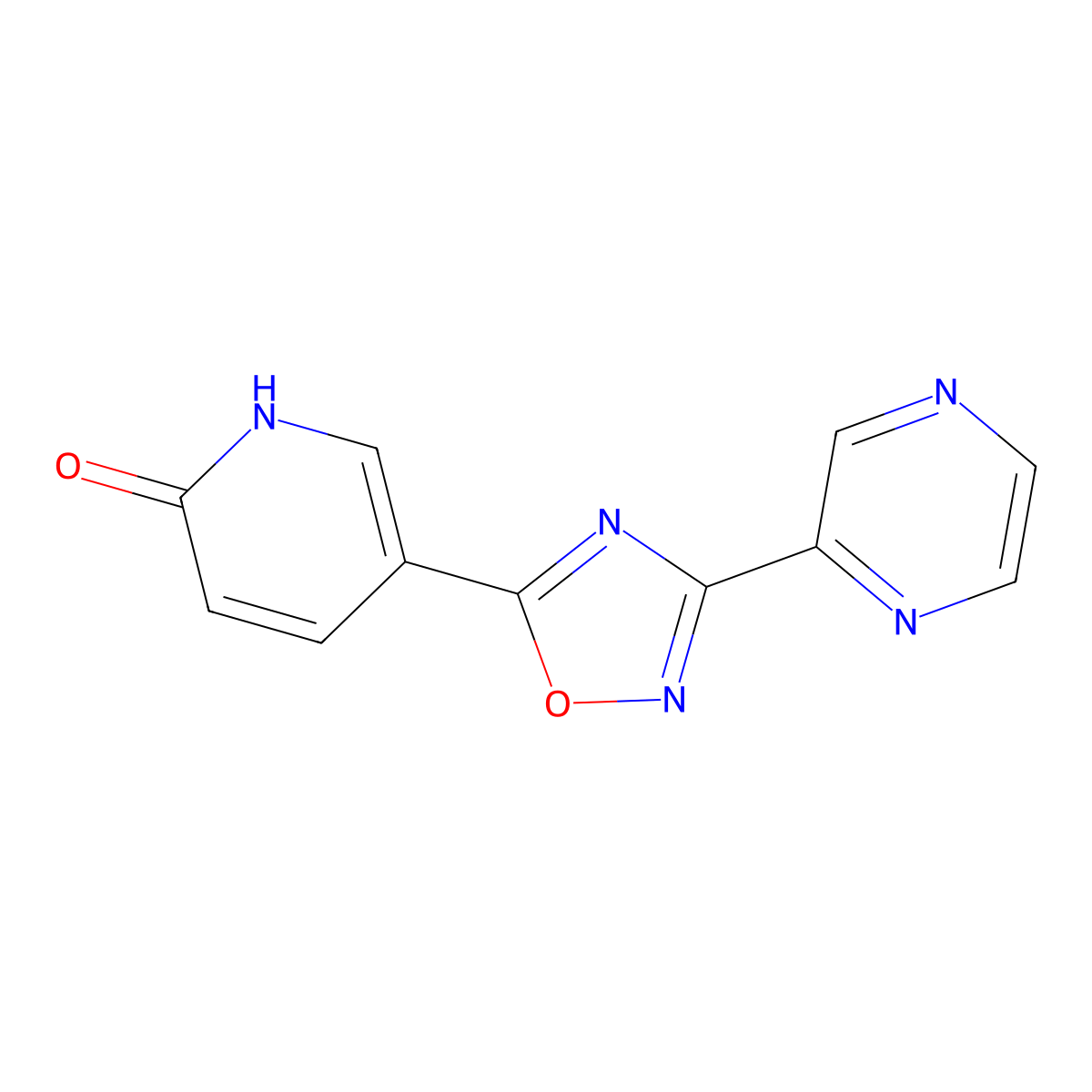5-[3-(Pyrazin-2-yl)-1,2,4-oxadiazol-5-yl]pyridin-2(1H)-one molecular structure, CAS 1239843-33-4