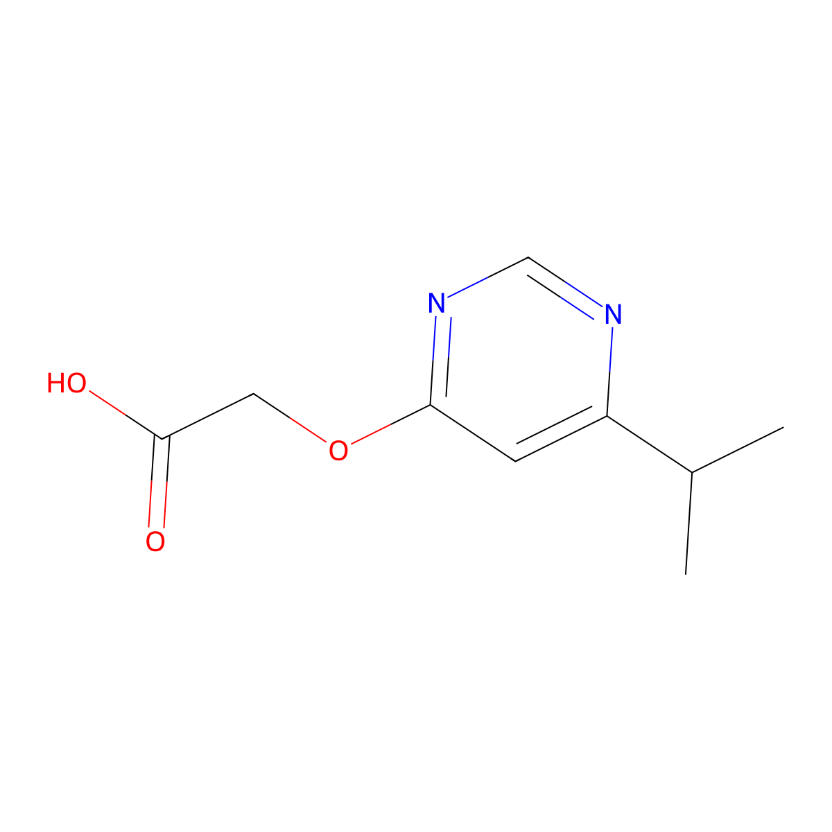 2-((6-Isopropylpyrimidin-4-yl)oxy)acetic acid molecular structure, CAS 1239844-36-0