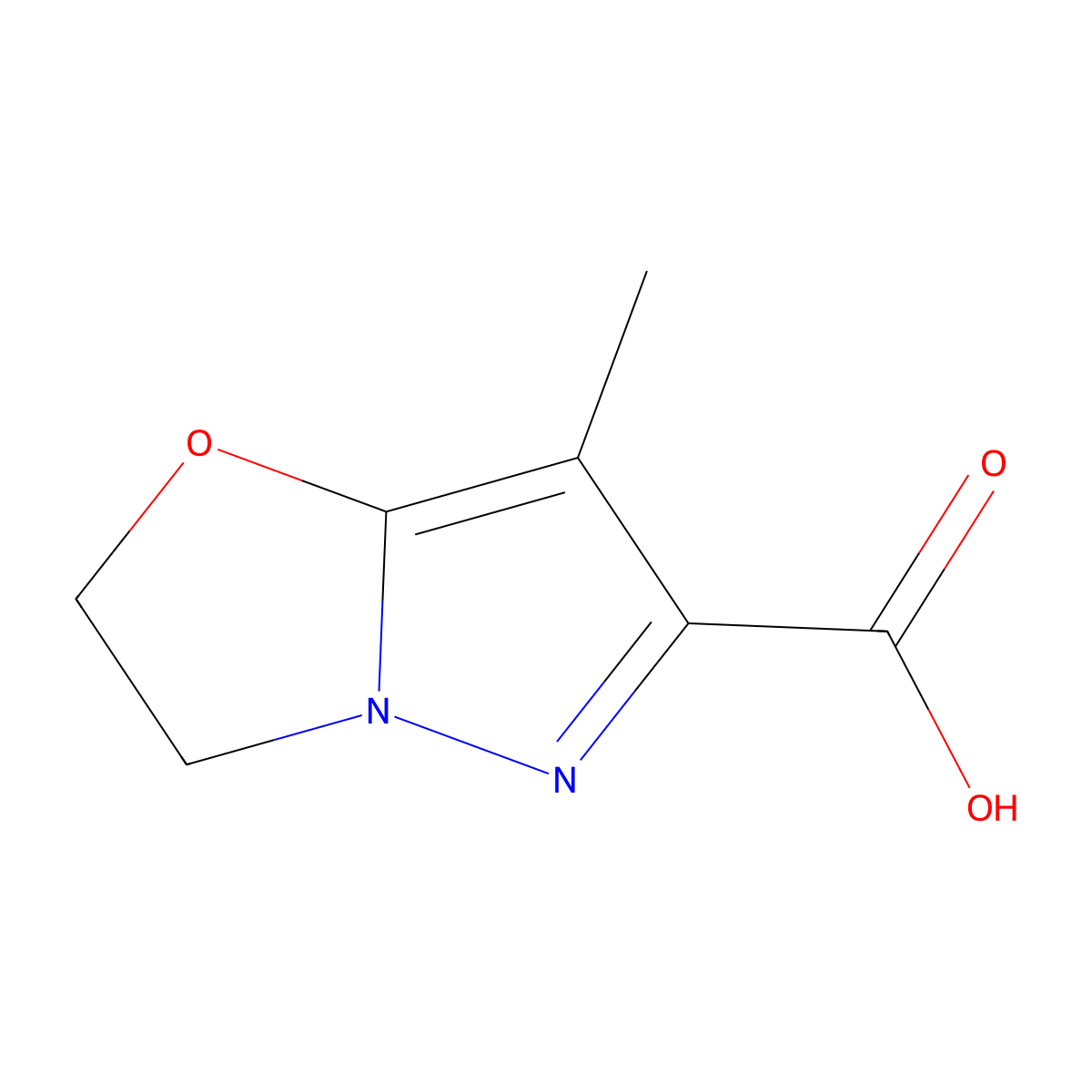 7-Methyl-2,3-dihydropyrazolo[5,1-b]oxazole-6-carboxylic acid molecular structure, CAS 1239844-56-4