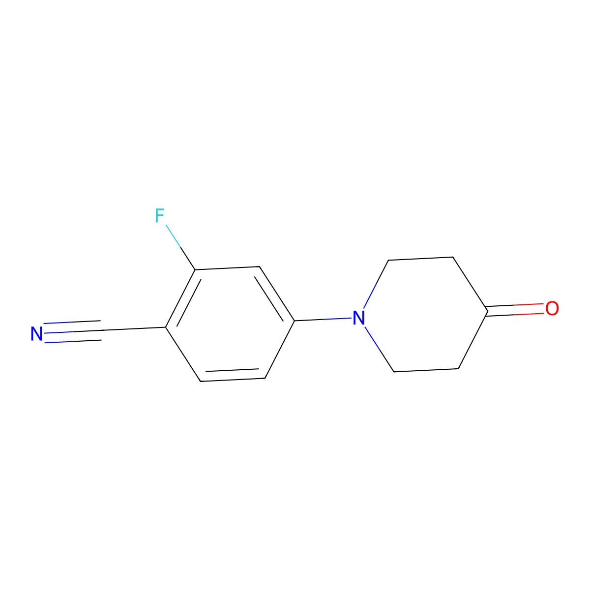 2-Fluoro-4-(4-oxopiperidin-1-yl)benzonitrile molecular structure, CAS 1239845-53-4