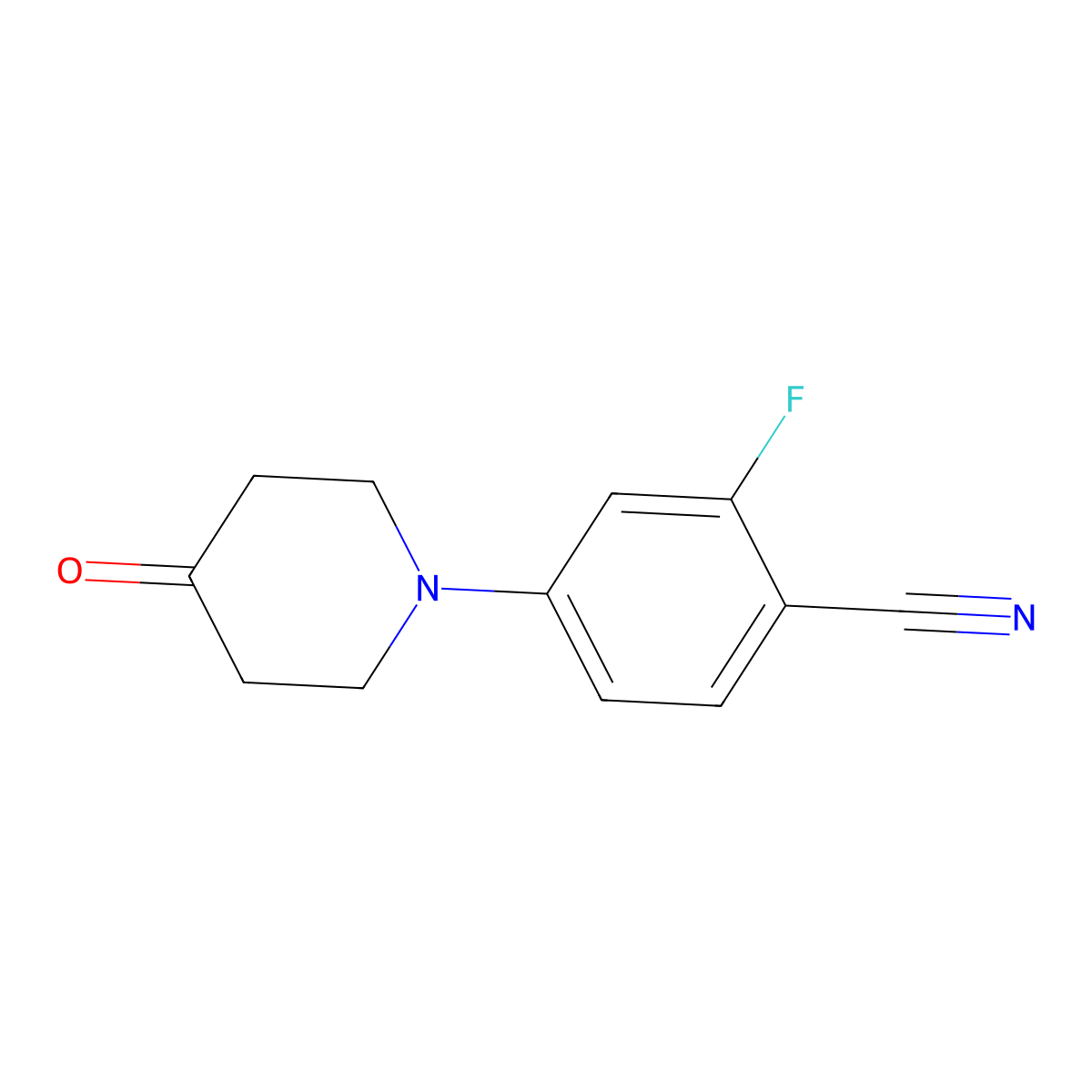 2-Fluoro-4-(4-oxopiperidin-1-yl)benzonitrile molecular structure, CAS 1239845-53-4