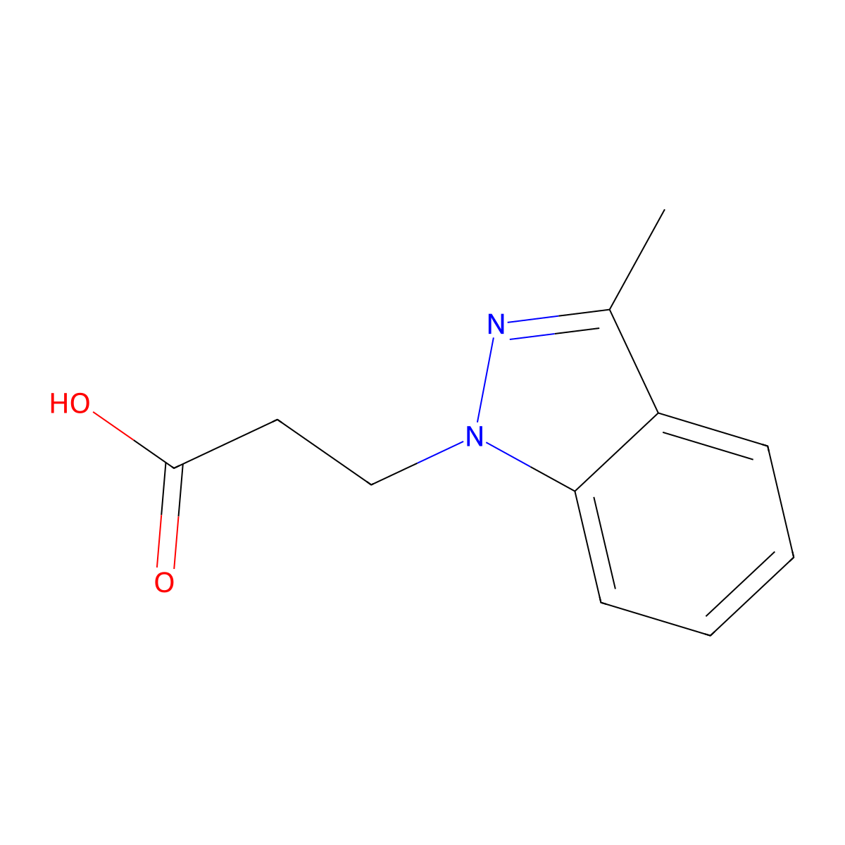 3-Methyl-1H-indazole-1-propanoic acid molecular structure, CAS 1239846-08-2