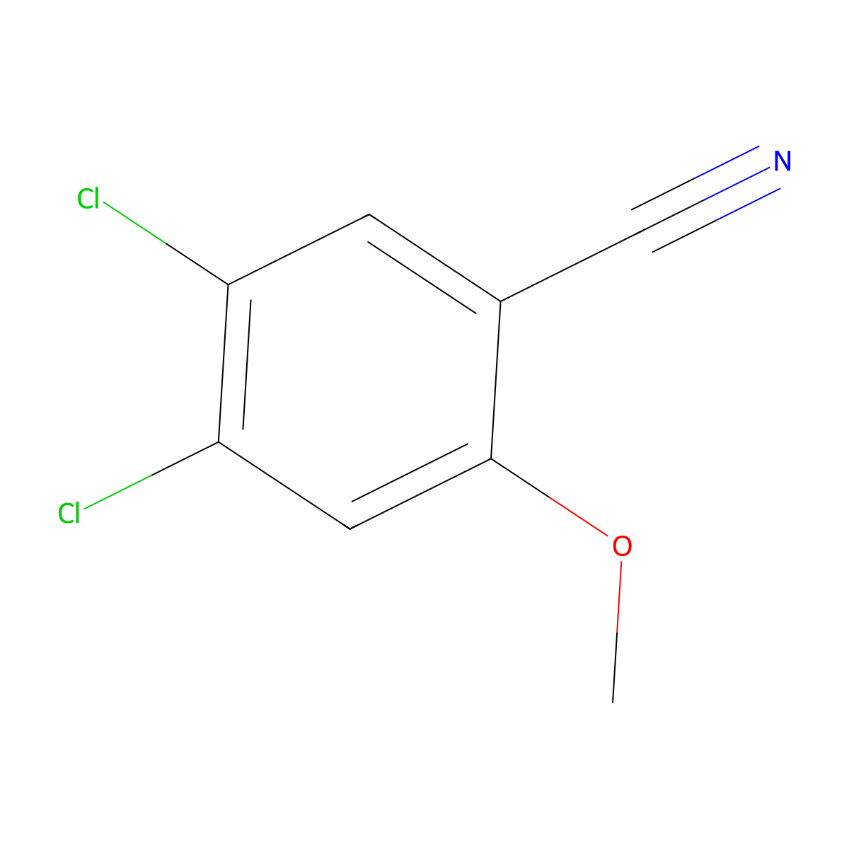4,5-Dichloro-2-methoxybenzonitrile molecular structure, CAS 1239846-59-3