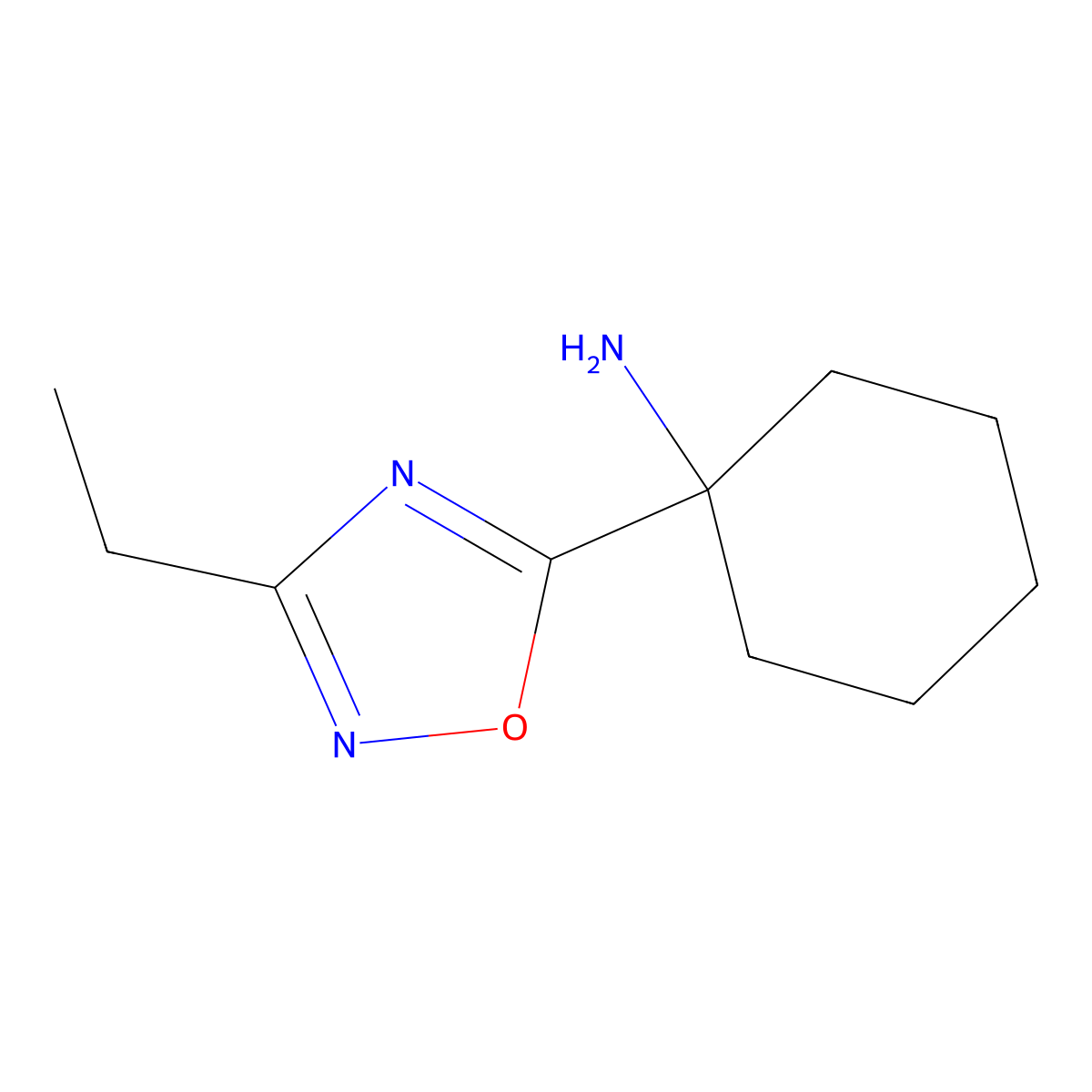 [1-(3-Ethyl-1,2,4-oxadiazol-5-yl)cyclohexyl]amine molecular structure, CAS 1239846-68-4