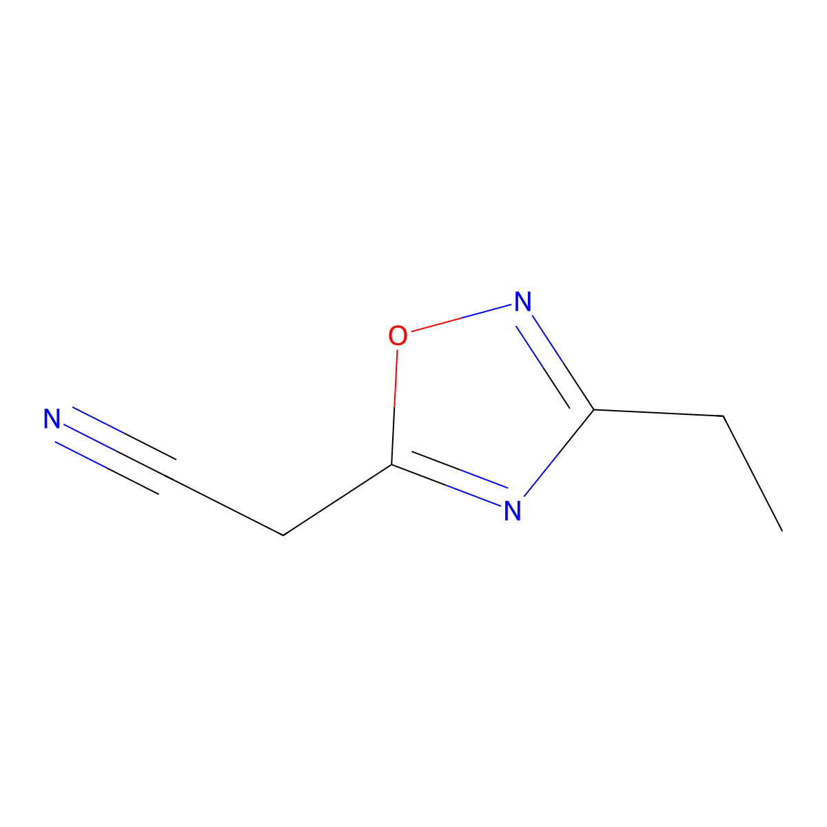 1,2,4-Oxadiazole-5-acetonitrile, 3-ethyl- molecular structure, CAS 1239846-70-8