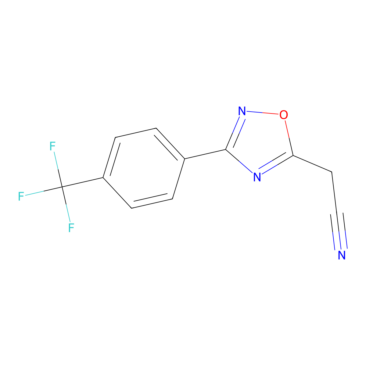 {3-[4-(Trifluoromethyl)phenyl]-1,2,4-oxadiazol-5-yl}acetonitrile molecular structure, CAS 1239846-75-3
