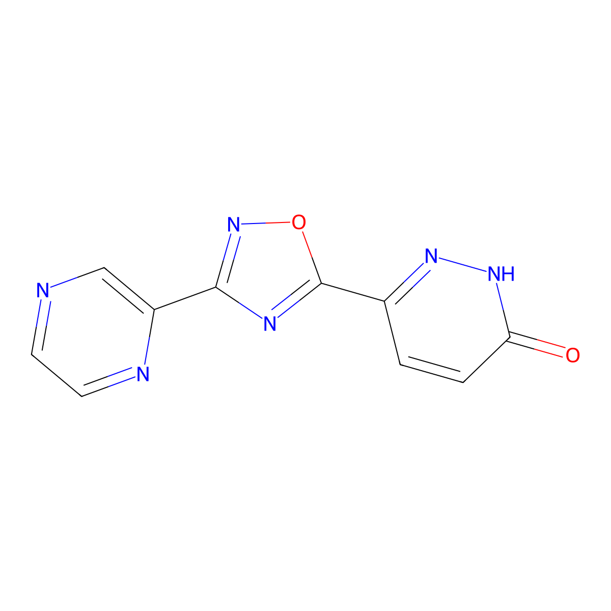 6-(3-pyrazin-2-yl-1,2,4-oxadiazol-5-yl)pyridazin-3(2H)-one molecular structure, CAS 1239847-01-8