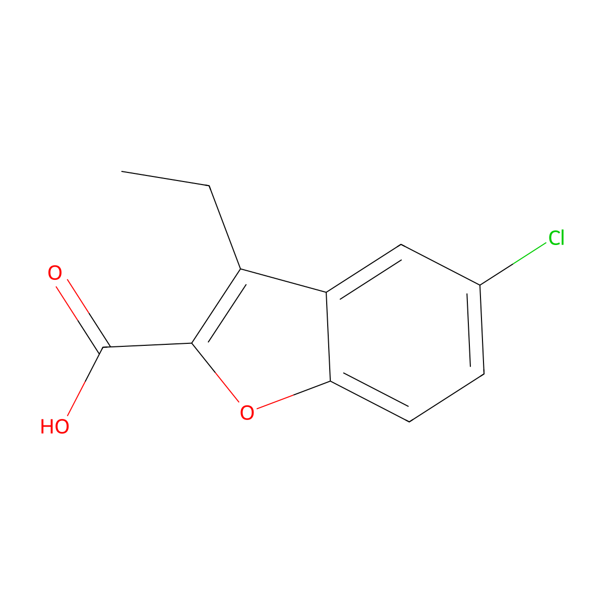5-Chloro-3-ethyl-1-benzofuran-2-carboxylic acid molecular structure, CAS 1239847-96-1