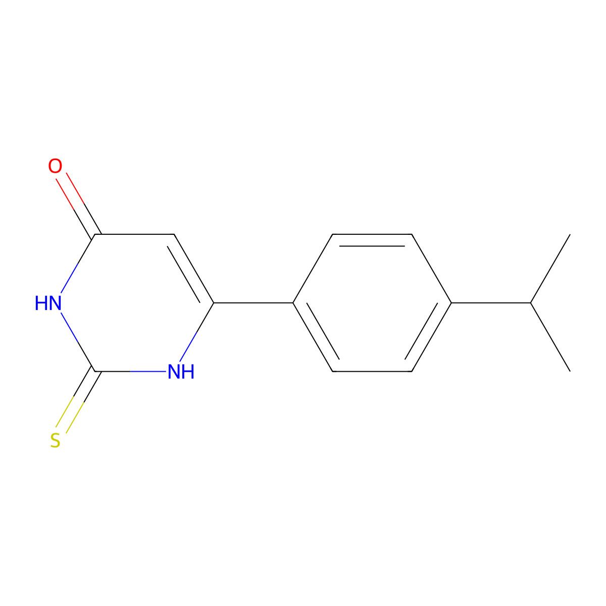 6-[4-(propan-2-yl)phenyl]-2-thioxo-2,3-dihydropyrimidin-4(1H)-one molecular structure, CAS 1239848-73-7
