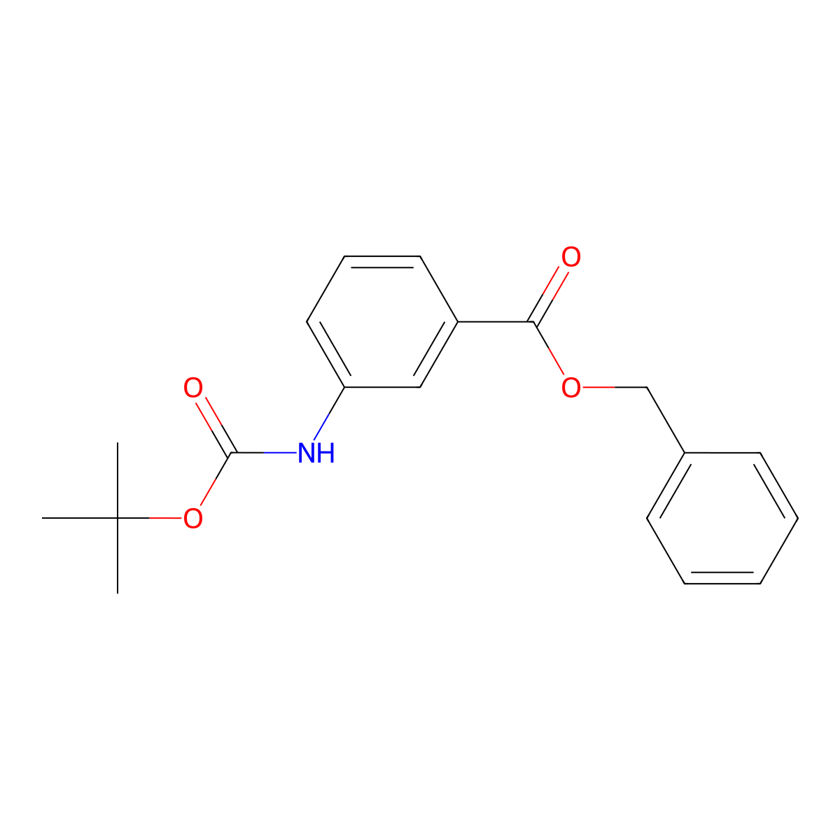 Benzyl 3-(t-butyloxycarbonylamino)benzoate molecular structure, CAS 123986-60-7
