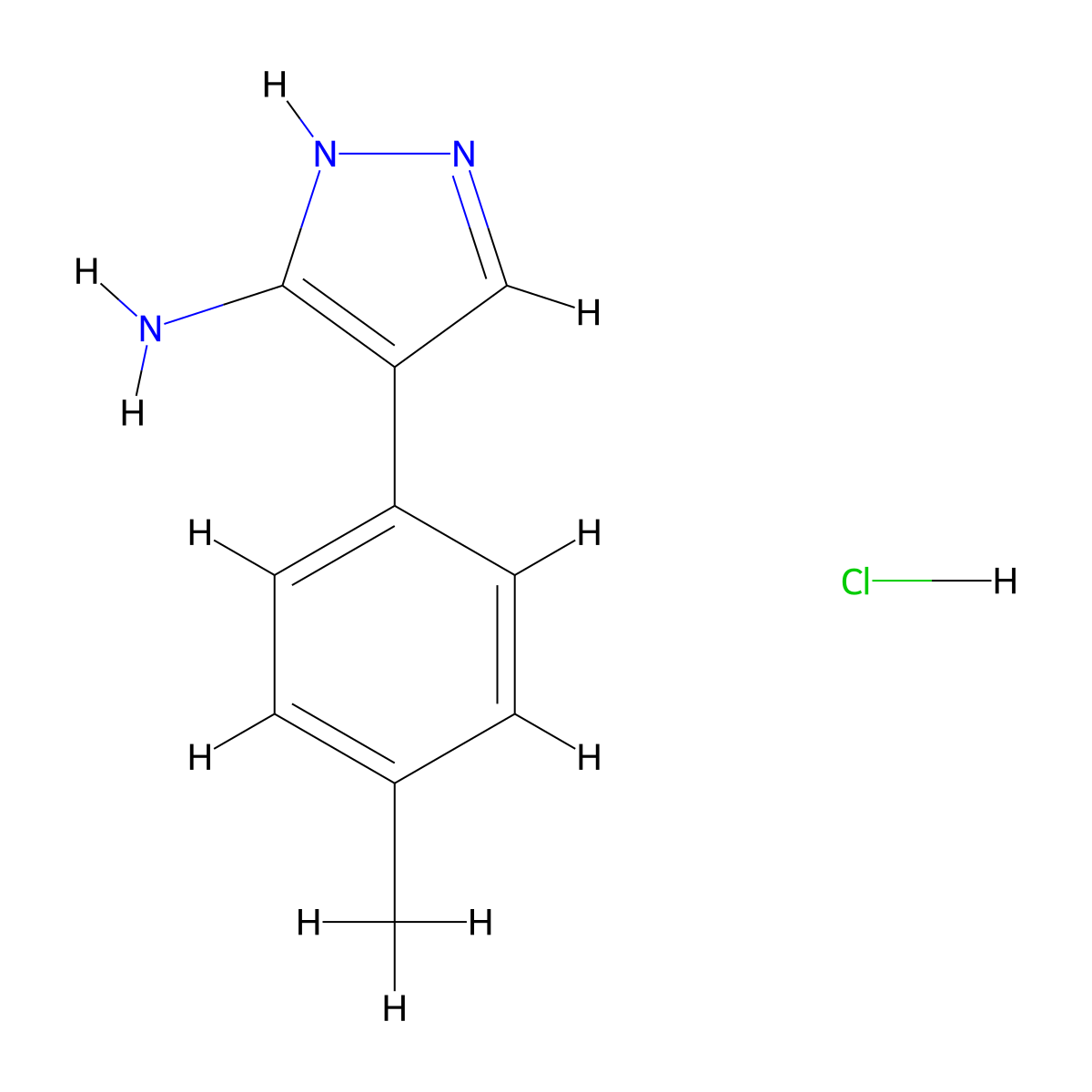 4-p-Tolyl-2H-pyrazol-3-ylamine hydrochloride molecular structure, CAS 1239866-94-4