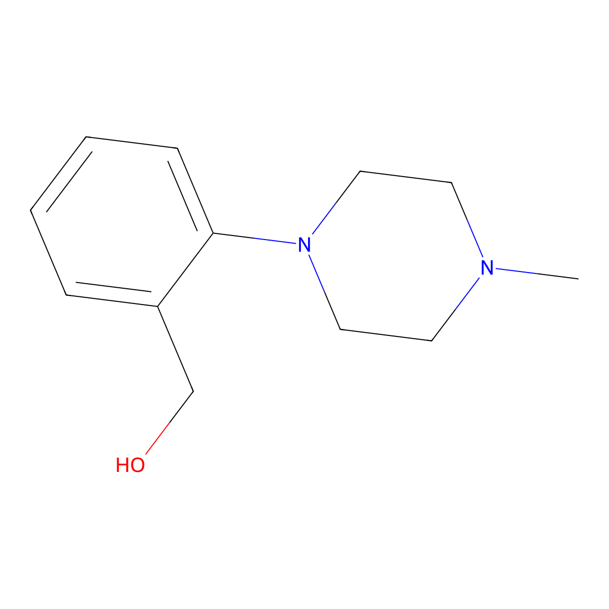 (2-(4-Methylpiperazin-1-yl)phenyl)methanol molecular structure, CAS 123987-12-2