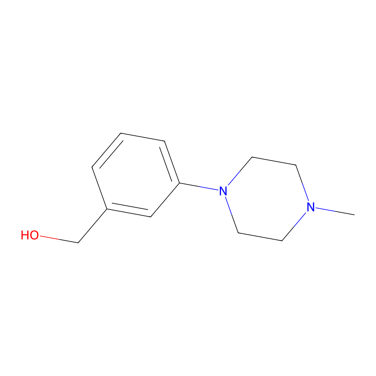 (3-(4-Methylpiperazin-1-yl)phenyl)methanol molecular structure, CAS 123987-13-3