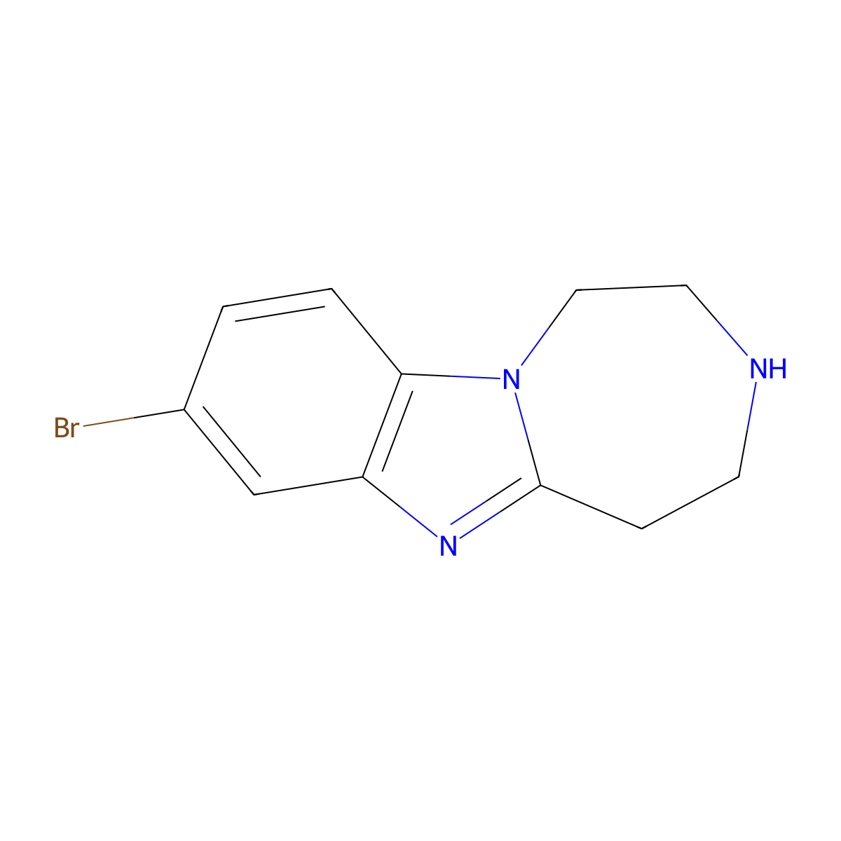 8-Bromo-2,3,4,5-tetrahydro-1H-benzo[4,5]imidazo[1,2-d][1,4]diazepine molecular structure, CAS 1239879-65-2