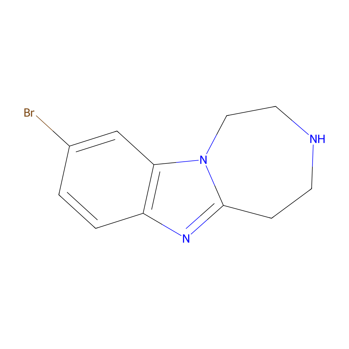 9-Bromo-2,3,4,5-tetrahydro-1H-benzo[4,5]imidazo[1,2-d][1,4]diazepine molecular structure, CAS 1239879-72-1