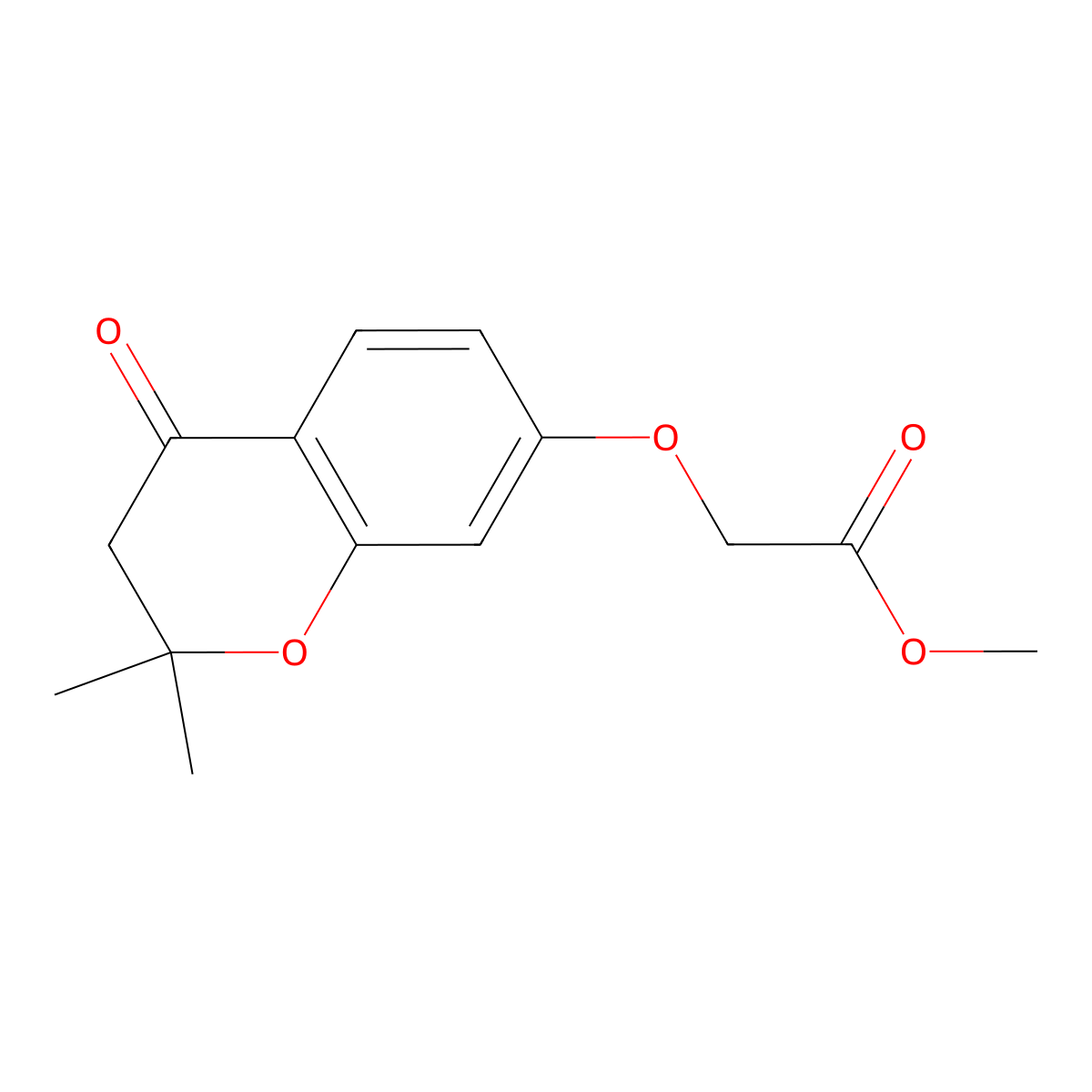 methyl [(2,2-dimethyl-4-oxo-3,4-dihydro-2H-chromen-7-yl)oxy]acetate molecular structure, CAS 123988-24-9