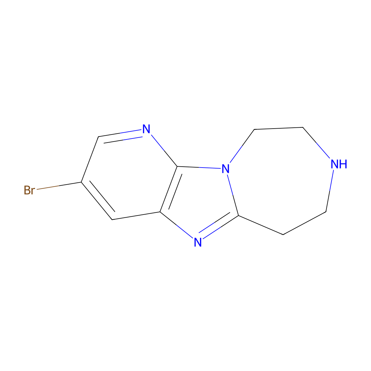 3-Bromo-7,8,9,10-tetrahydro-6H-pyrido[3',2':4,5]imidazo[1,2-d][1,4]diazepine molecular structure, CAS 1239883-36-3