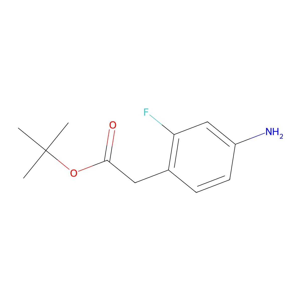 tert-Butyl 2-(4-amino-2-fluorophenyl)acetate molecular structure, CAS 1239895-42-1