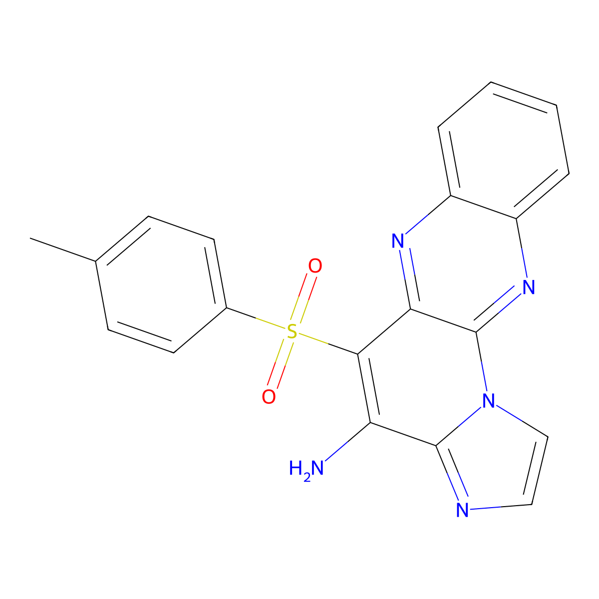 5-((4-Methylphenyl)sulfonyl)imidazo[2',1':6,1]pyrido[2,3-b]quinoxalin-4-amine molecular structure, CAS 123990-70-5