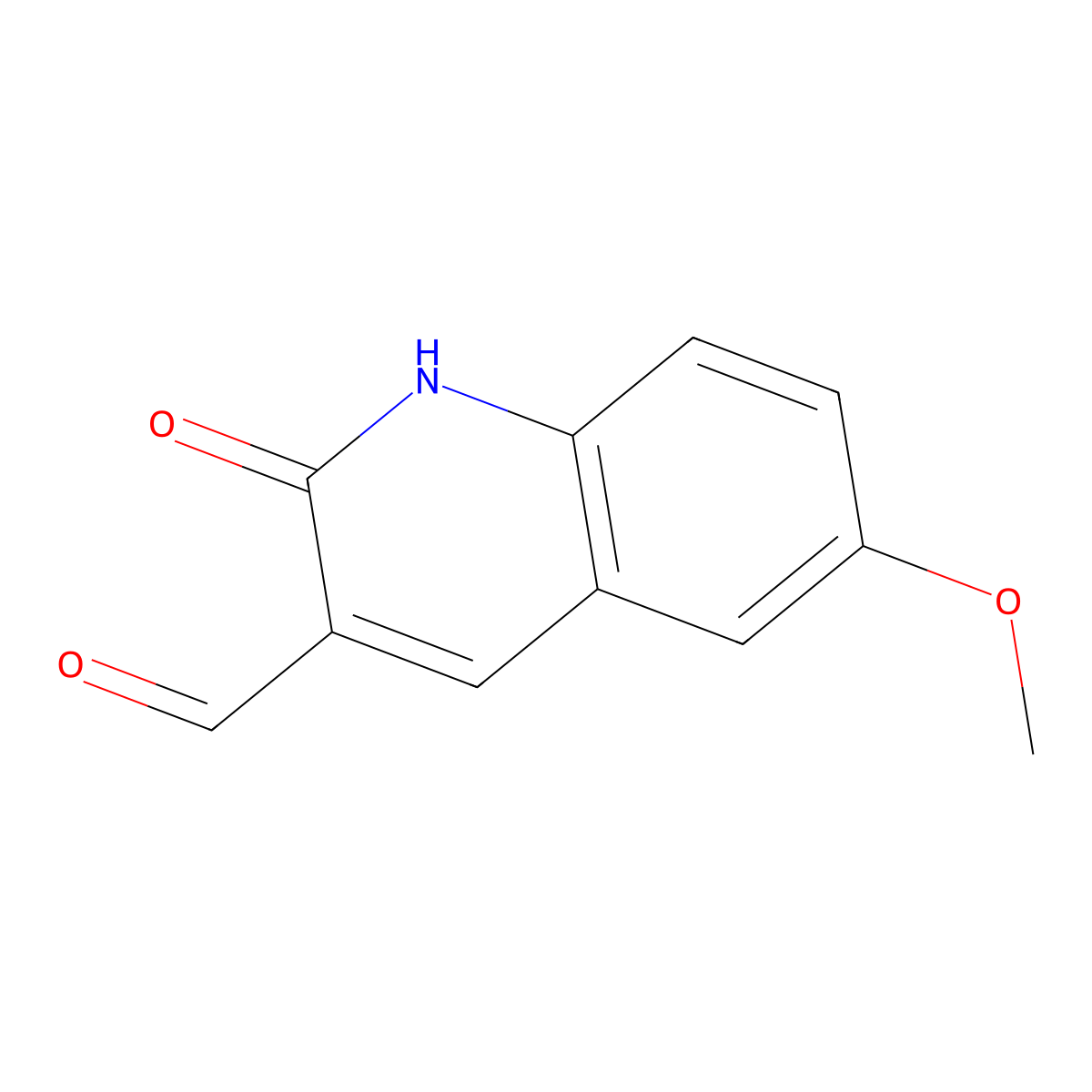 2-Hydroxy-6-methoxy-3-quinolinecarbaldehyde molecular structure, CAS 123990-78-3