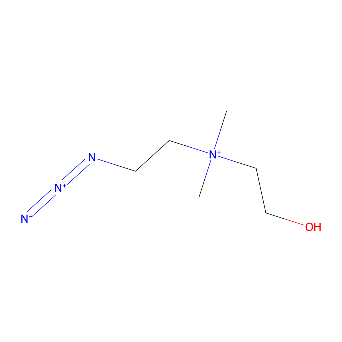 N-(2-Azidoethyl)-2-hydroxy-N,N-dimethylethanaminium molecular structure, CAS 1239916-55-2
