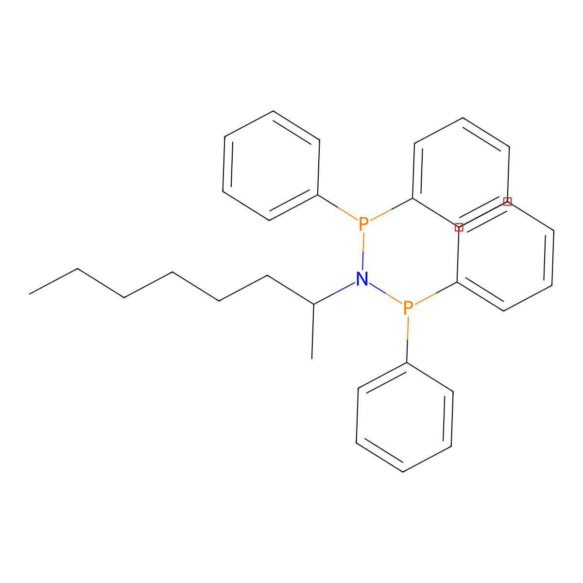N-(Diphenylphosphino)-N-(1-methylheptyl)-P,P-diphenylphosphinous amide molecular structure, CAS 1239919-46-0