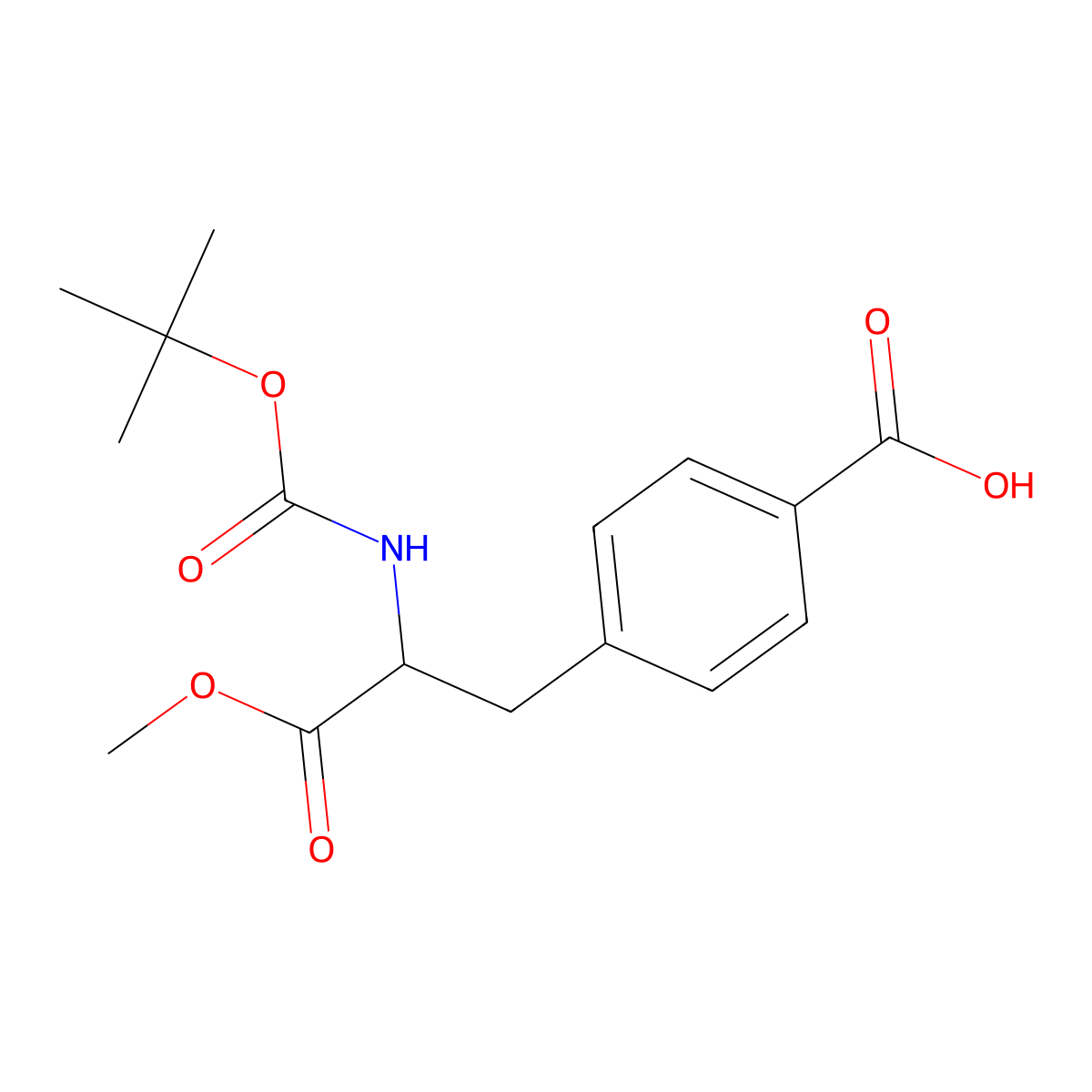 4-[(2S)-2-{[(tert-butoxy)carbonyl]amino}-3-methoxy-3-oxopropyl]benzoic acid molecular structure, CAS 123993-33-9