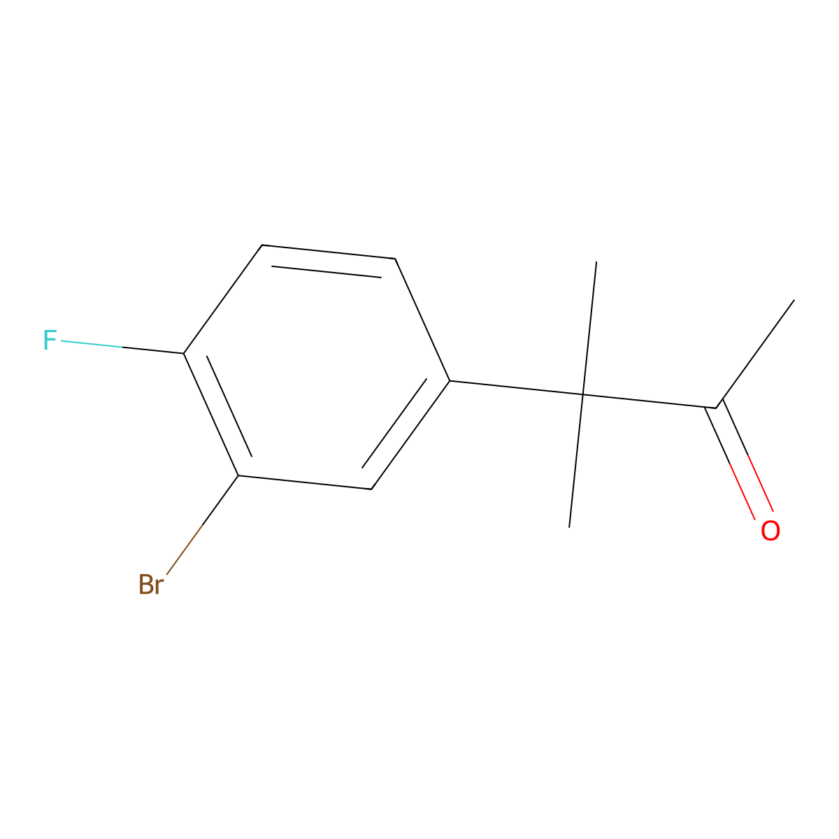 3-(3-Bromo-4-fluorophenyl)-3-methylbutan-2-one molecular structure, CAS 1239964-09-0