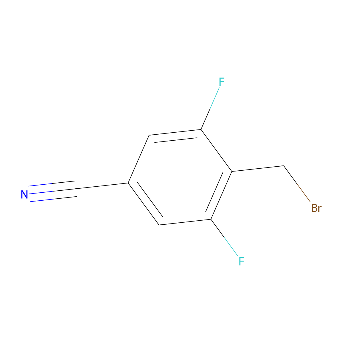 4-(Bromomethyl)-3,5-difluorobenzonitrile molecular structure, CAS 1239964-16-9