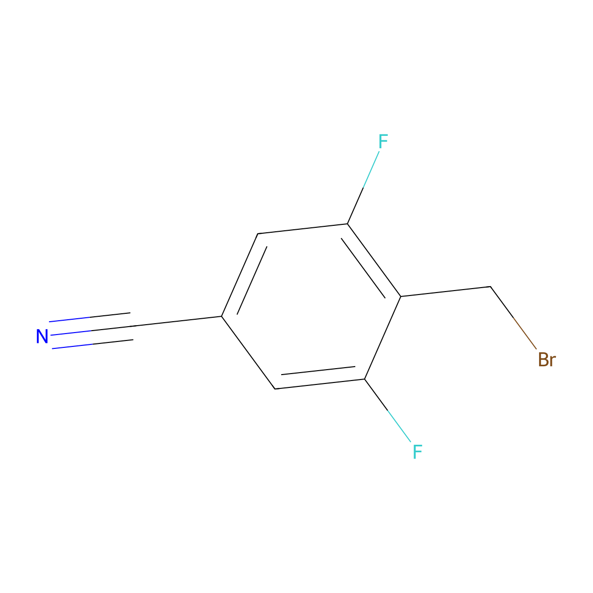 4-(Bromomethyl)-3,5-difluorobenzonitrile molecular structure, CAS 1239964-16-9