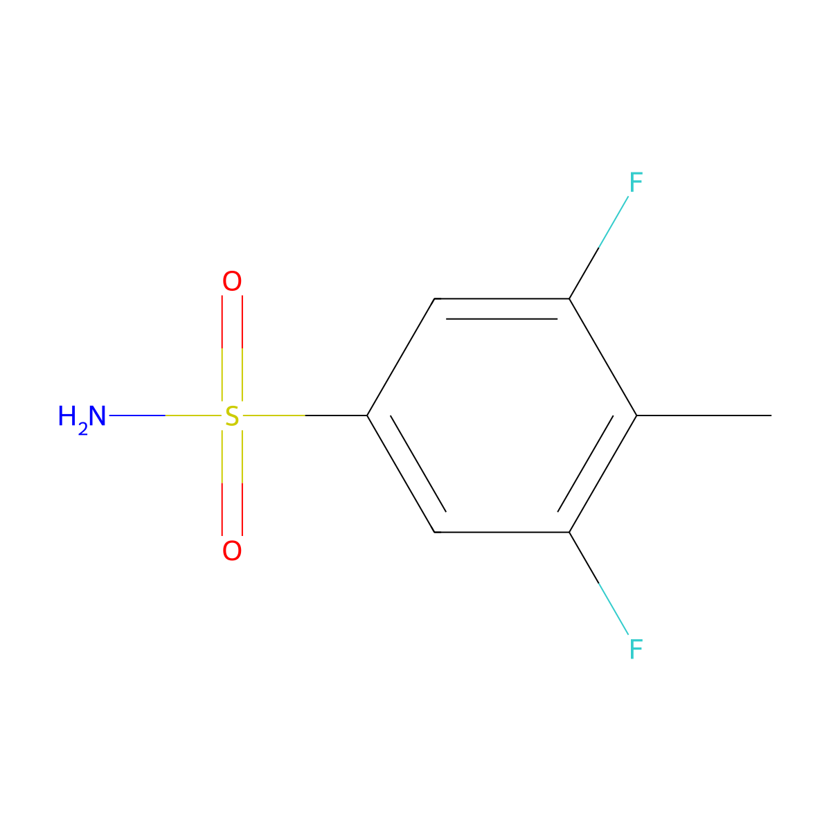 3,5-Difluoro-4-methylbenzenesulfonamide molecular structure, CAS 1239964-24-9