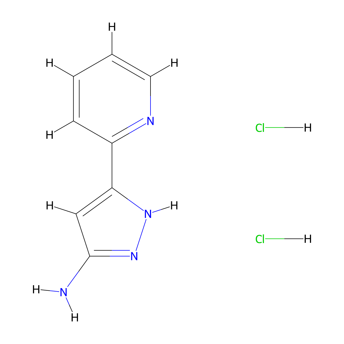 3-(Pyridin-2-yl)-1H-pyrazol-5-amine dihydrochloride molecular structure, CAS 1239966-23-4