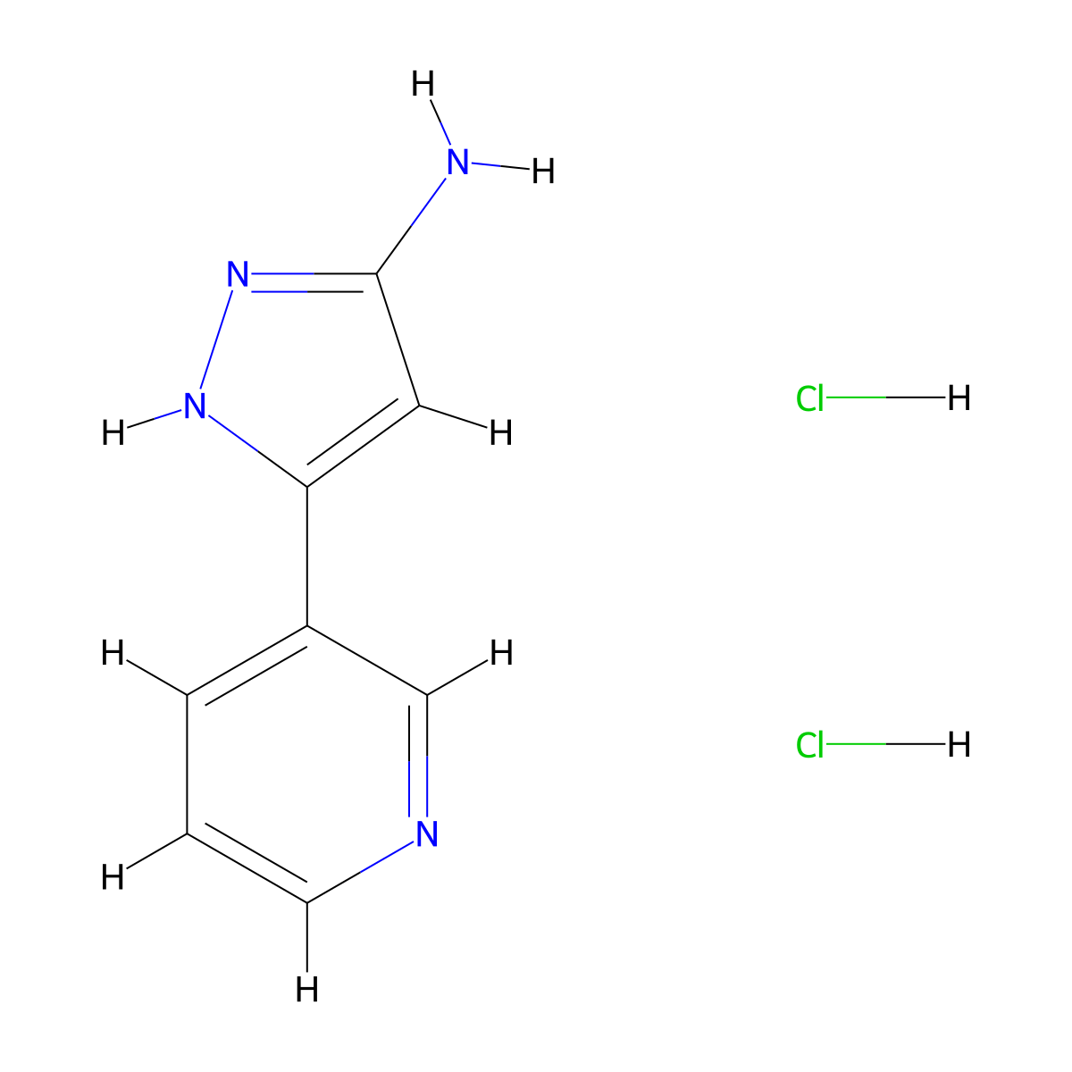 5-(Pyridin-3-yl)-1H-pyrazol-3-amine dihydrochloride molecular structure, CAS 1239967-26-0