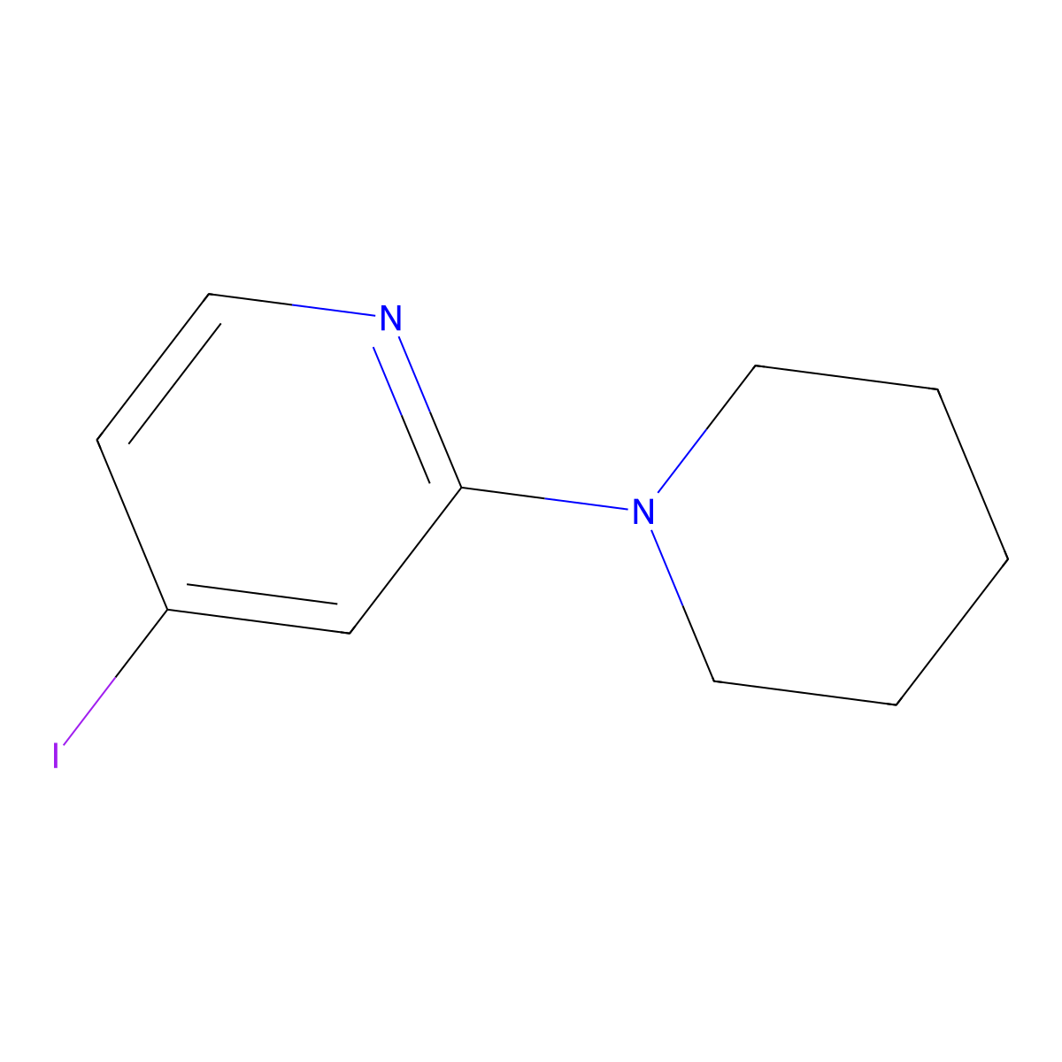 4-Iodo-2-(1-piperidinyl)pyridine molecular structure, CAS 1239969-35-7